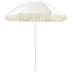 Sonnenschirm Strandschirm SEA mit Fransen 160 cm beige