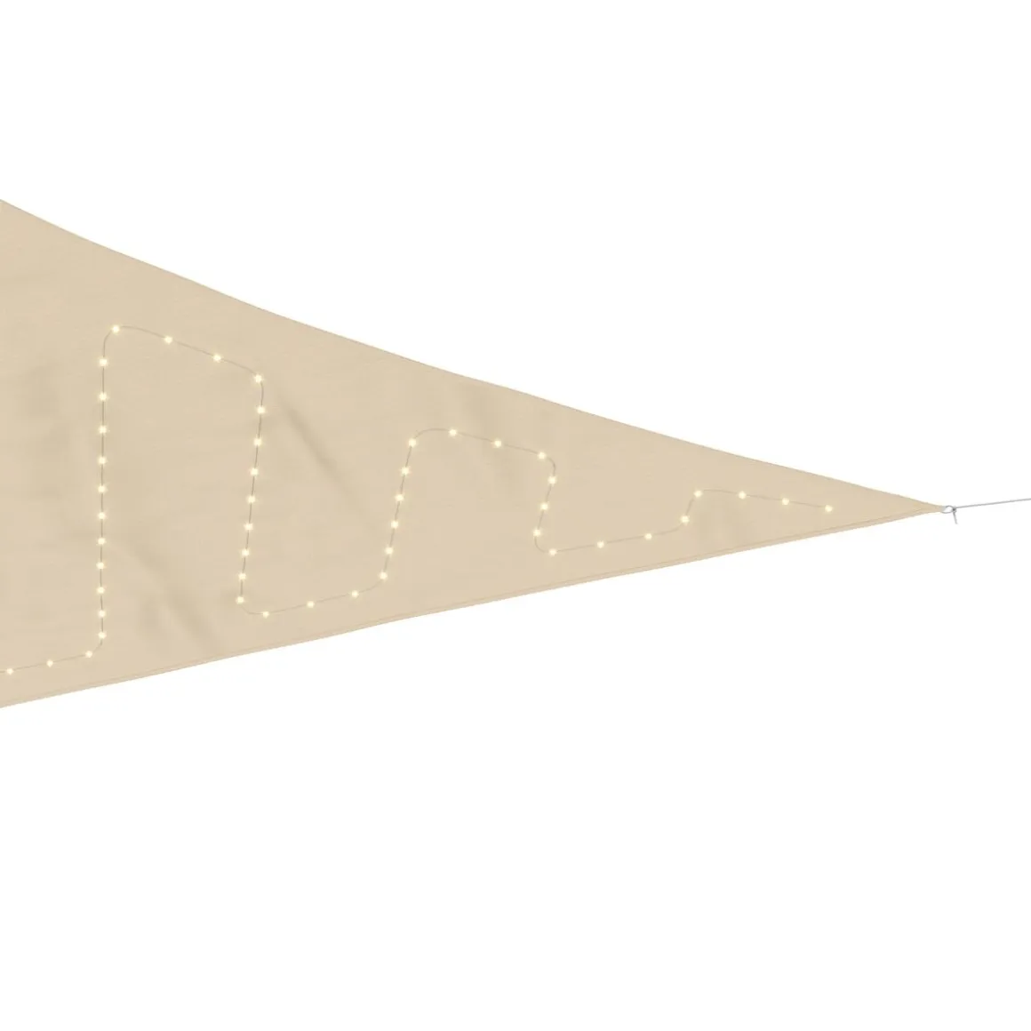 Sonnensegel Dreieck mit LED 3 x 3 x 3 m beige