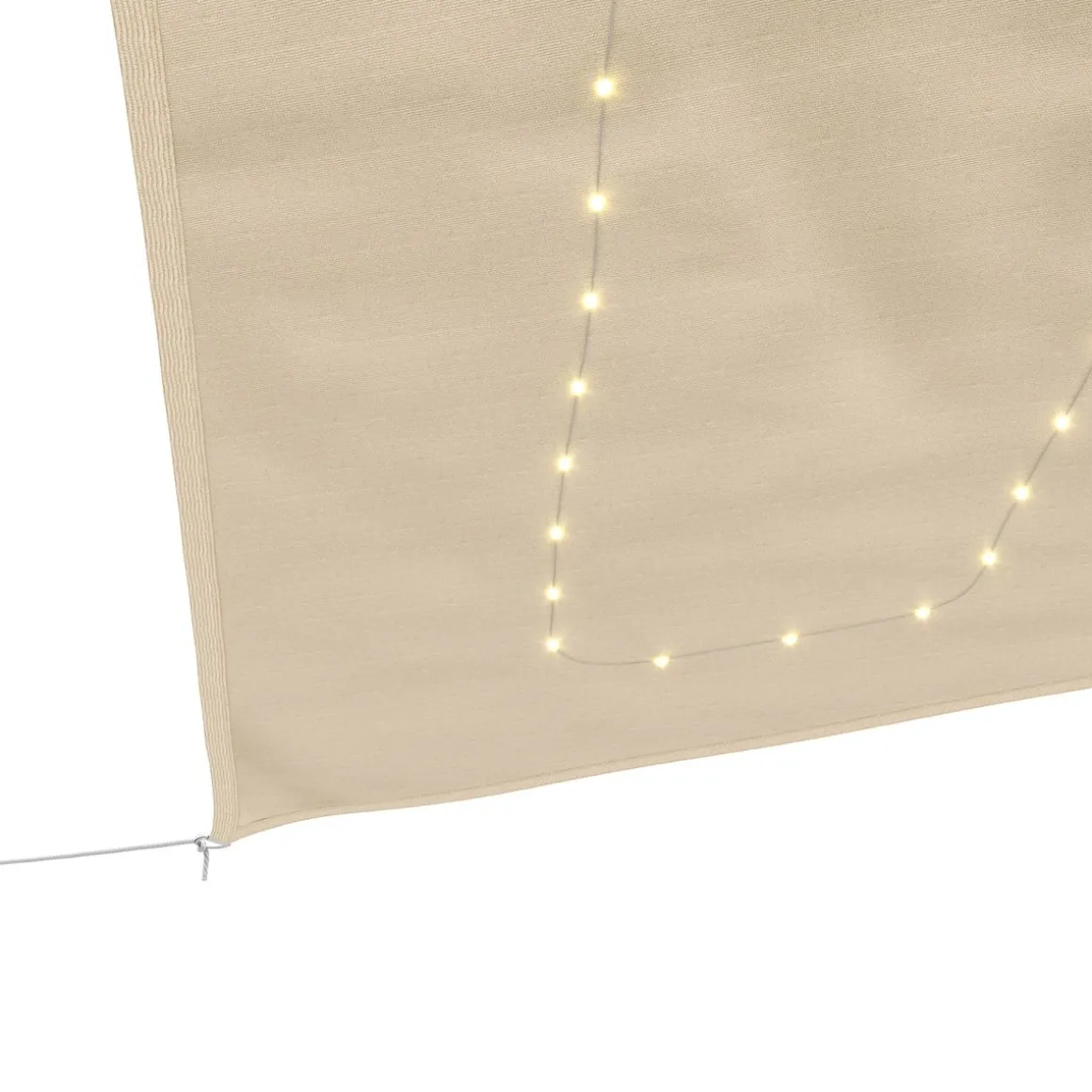 Sonnensegel Dreieck mit LED 3 x 3 x 3 m beige