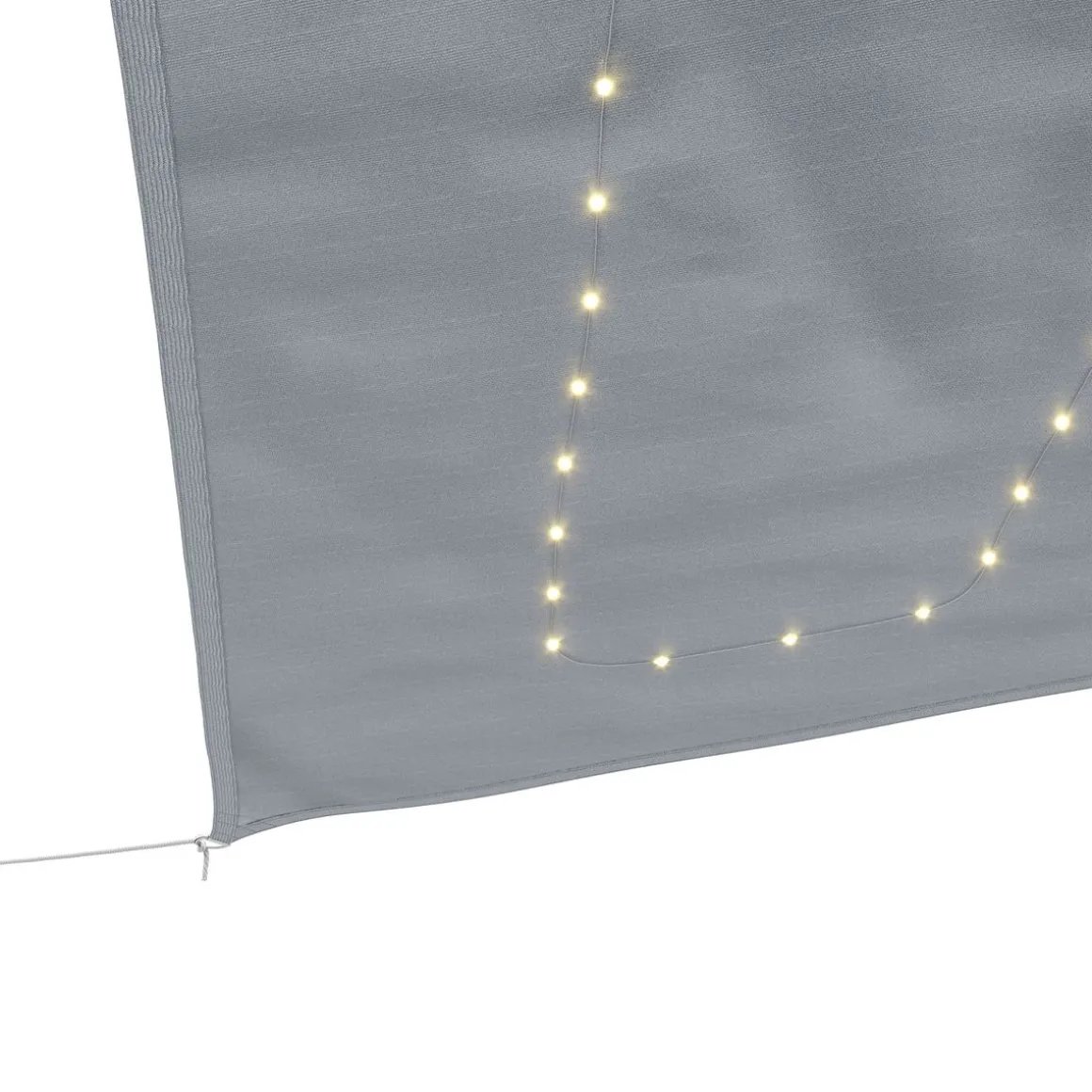Sonnensegel Dreieck mit LED 3 x 3 x 3 m grau
