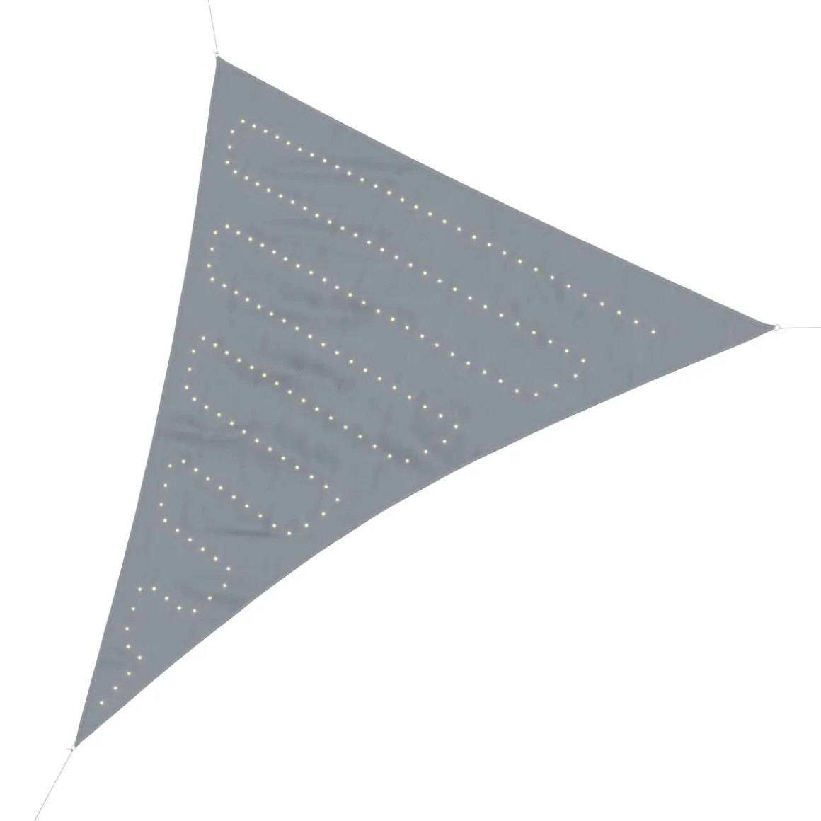 Sonnensegel Dreieck mit LED 3 x 3 x 3 m grau