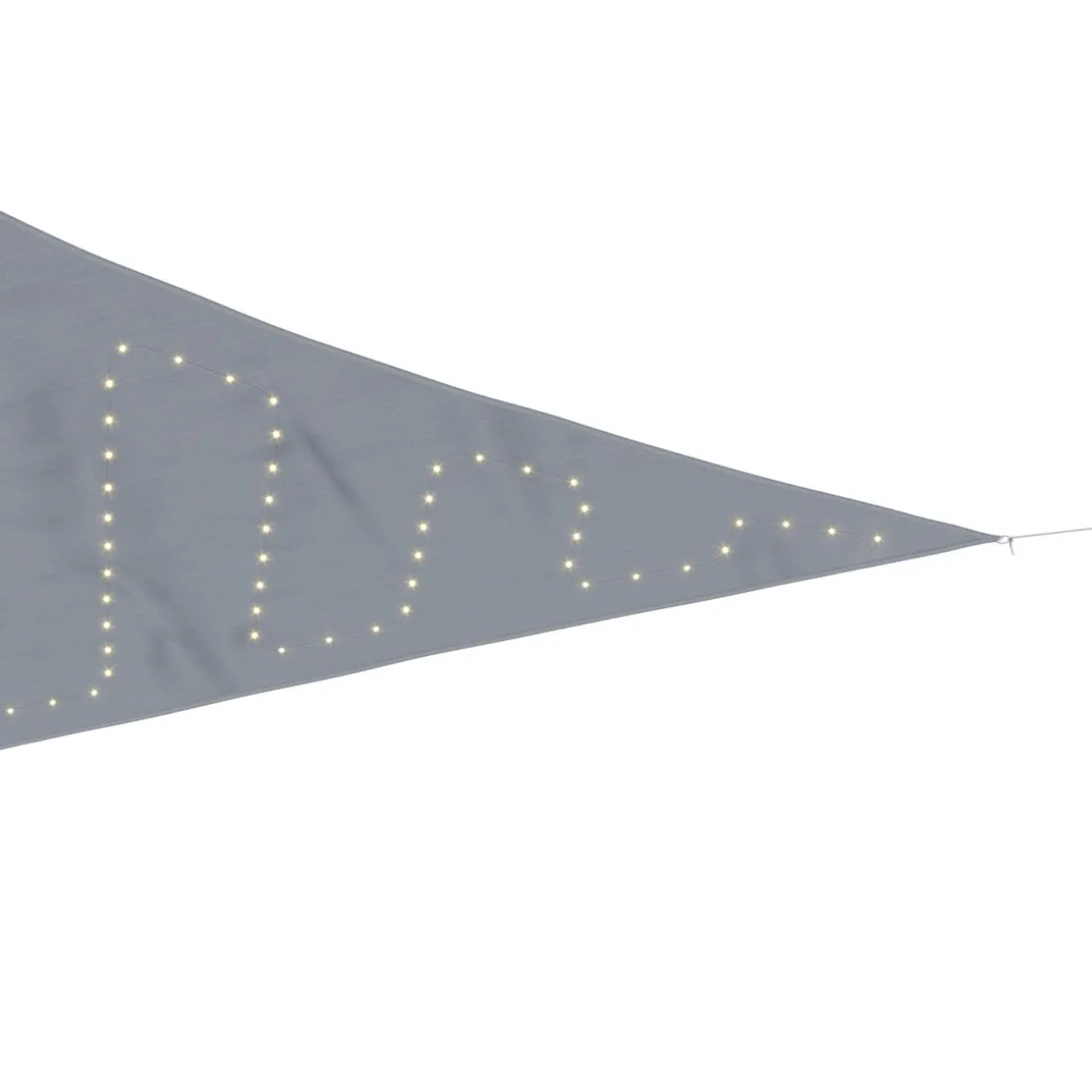 Sonnensegel Dreieck mit LED 3 x 3 x 3 m grau