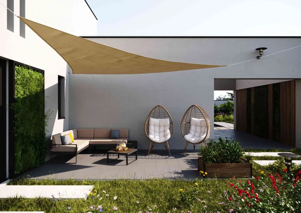 Sonnensegel Dreieck 3.6 x 3.6 x 3.6 m beige