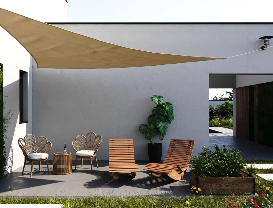 Sonnensegel Polyester Dreieck 3 x 3 x 3 m beige