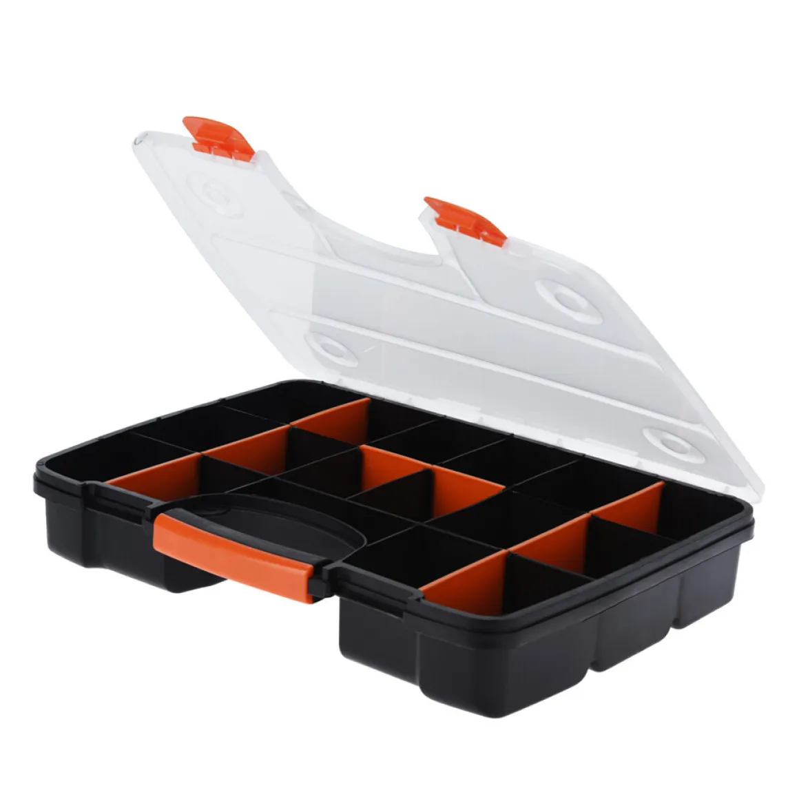 Sortimentskasten 39 x 30 x 7 cm schwarz/orange