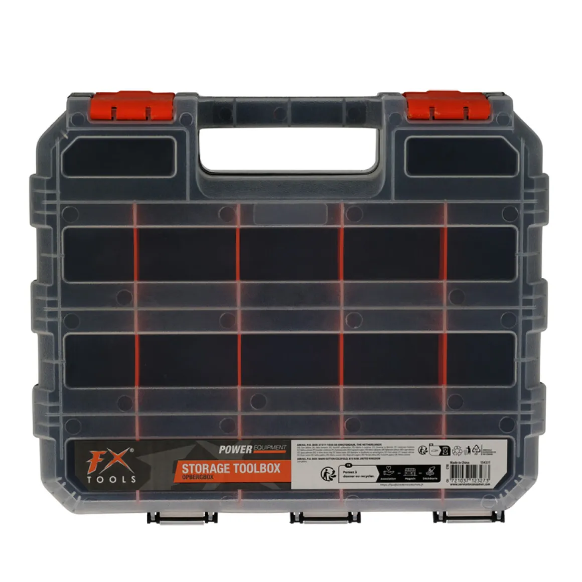 Sortimentskasten 32 x 27 x 8 cm schwarz/orange