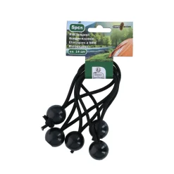 Spanngummi mit Kugel schwarz 5 Stk. 14 cm