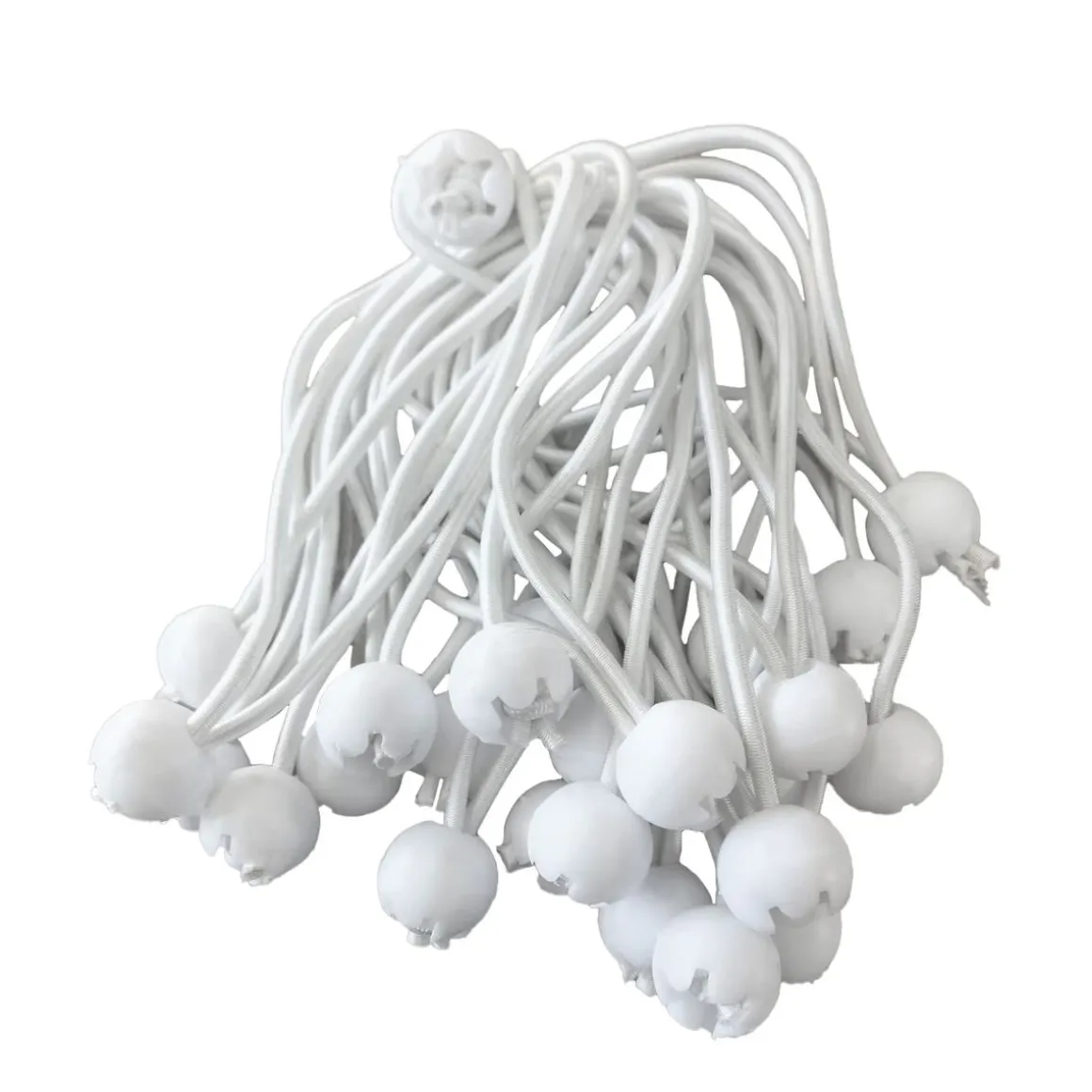 Spanngummi mit Kugel weiss 25 Stk. 18 cm