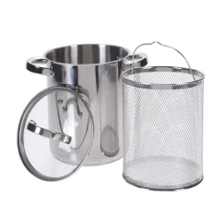 Spargeltopf Edelstahl 16 x 21 cm silber
