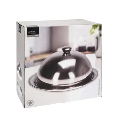 Speiseglocke Edelstahl 30 cm silber