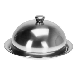Speiseglocke Edelstahl 30 cm silber