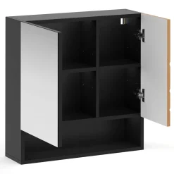 Spiegelschrank Bad AQUALIA 54 x 17 x 55 cm braun/schwarz