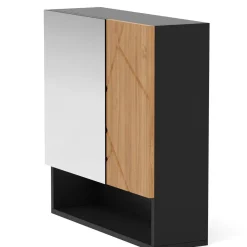 Spiegelschrank Bad AQUALIA 54 x 17 x 55 cm braun/schwarz