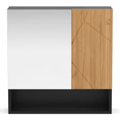 Spiegelschrank Bad AQUALIA 54 x 17 x 55 cm braun/schwarz