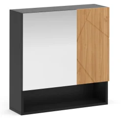 Spiegelschrank Bad AQUALIA 54 x 17 x 55 cm braun/schwarz