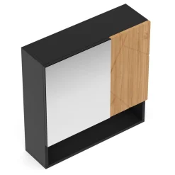 Spiegelschrank Bad AQUALIA 54 x 17 x 55 cm braun/schwarz