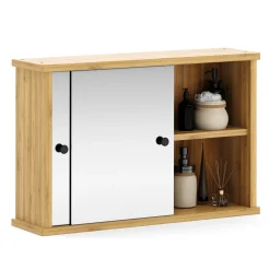 Spiegelschrank Badezimmer Bambus TULUM 55 x 14 x 36 cm