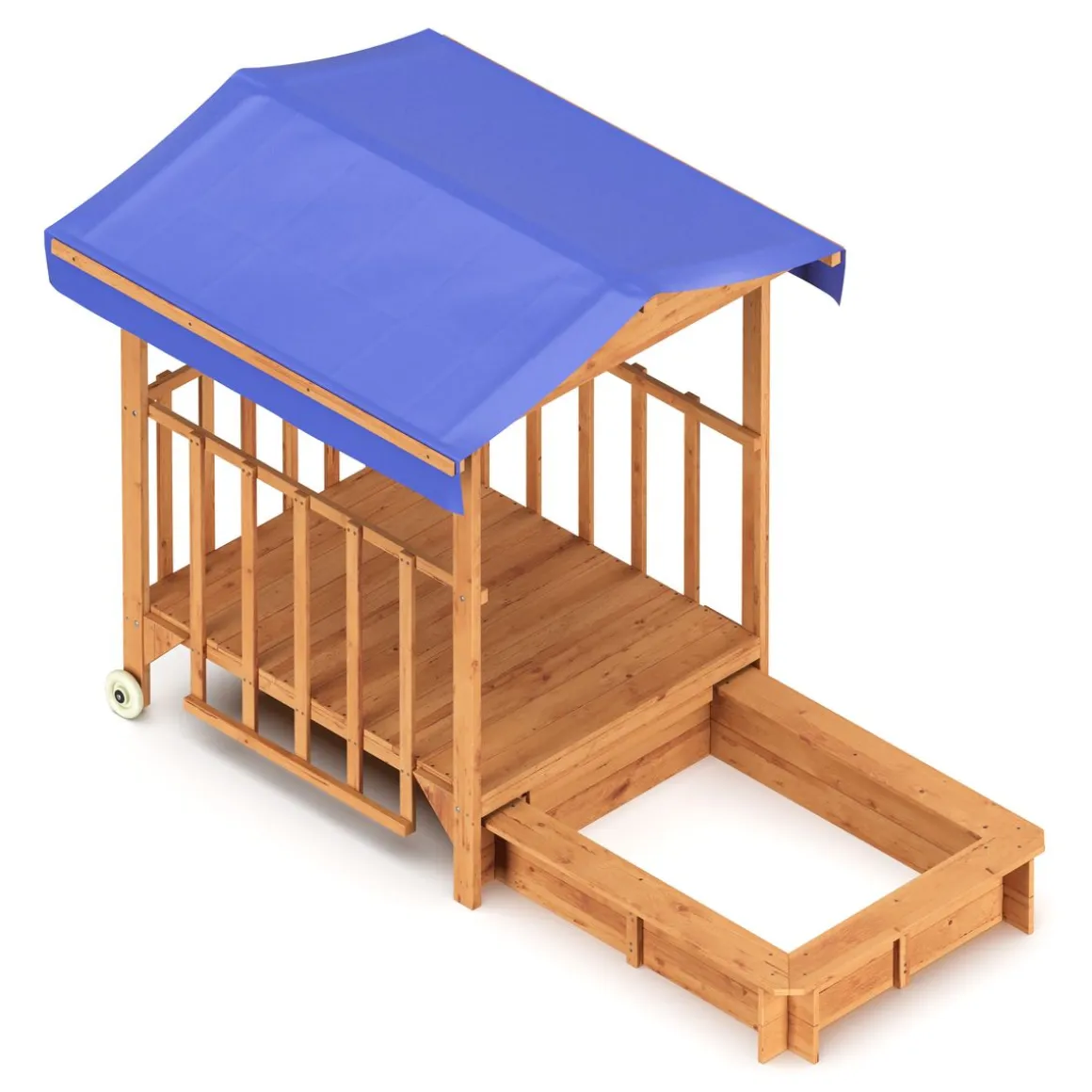 Spielhaus Holz mit Sandkasten