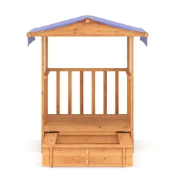 Spielhaus Holz mit Sandkasten
