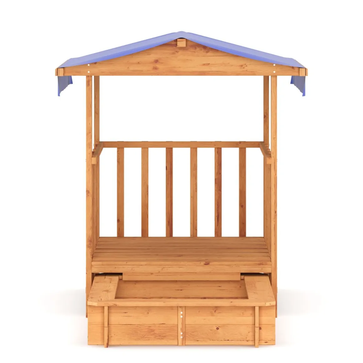Spielhaus Holz mit Sandkasten