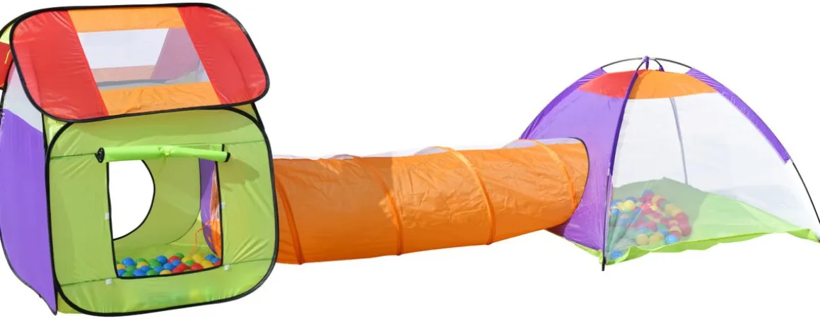 Spielzelt mit Tunnel bunt