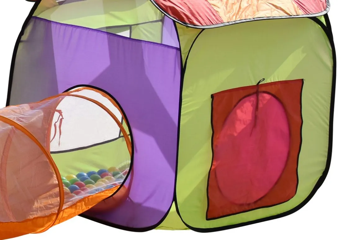 Spielzelt mit Tunnel bunt