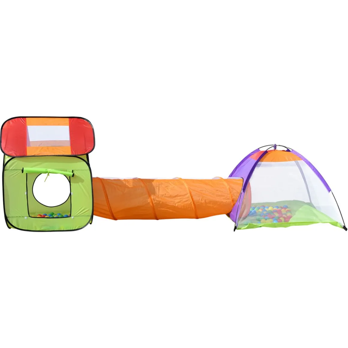 Spielzelt mit Tunnel bunt