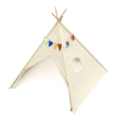 Spielzelt Tipi mit Lichterkette beige