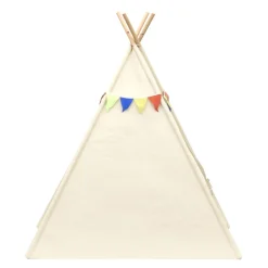 Spielzelt Tipi mit Lichterkette beige
