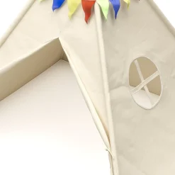 Spielzelt Tipi mit Lichterkette beige
