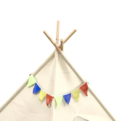 Spielzelt Tipi mit Lichterkette beige