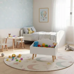 Spielzeugkiste DREAMYCLOUD 58 x 46 x 28 cm weiss/natur