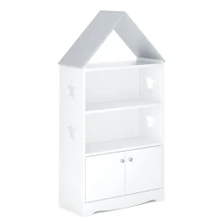 Spielzeugregal Haus DREAMYSTAR 62 x 115 cm weiss/grau