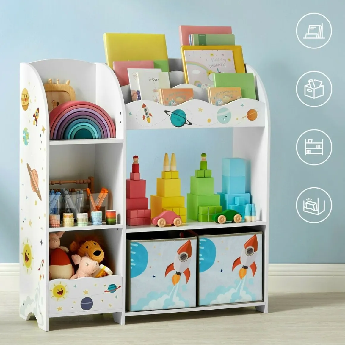 Spielzeugregal Kinderzimmer TINO weiss