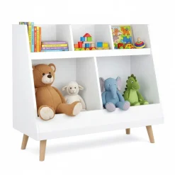 Spielzeugregal Kinderzimmer NORDIC 86 x 78 cm weiss/natur