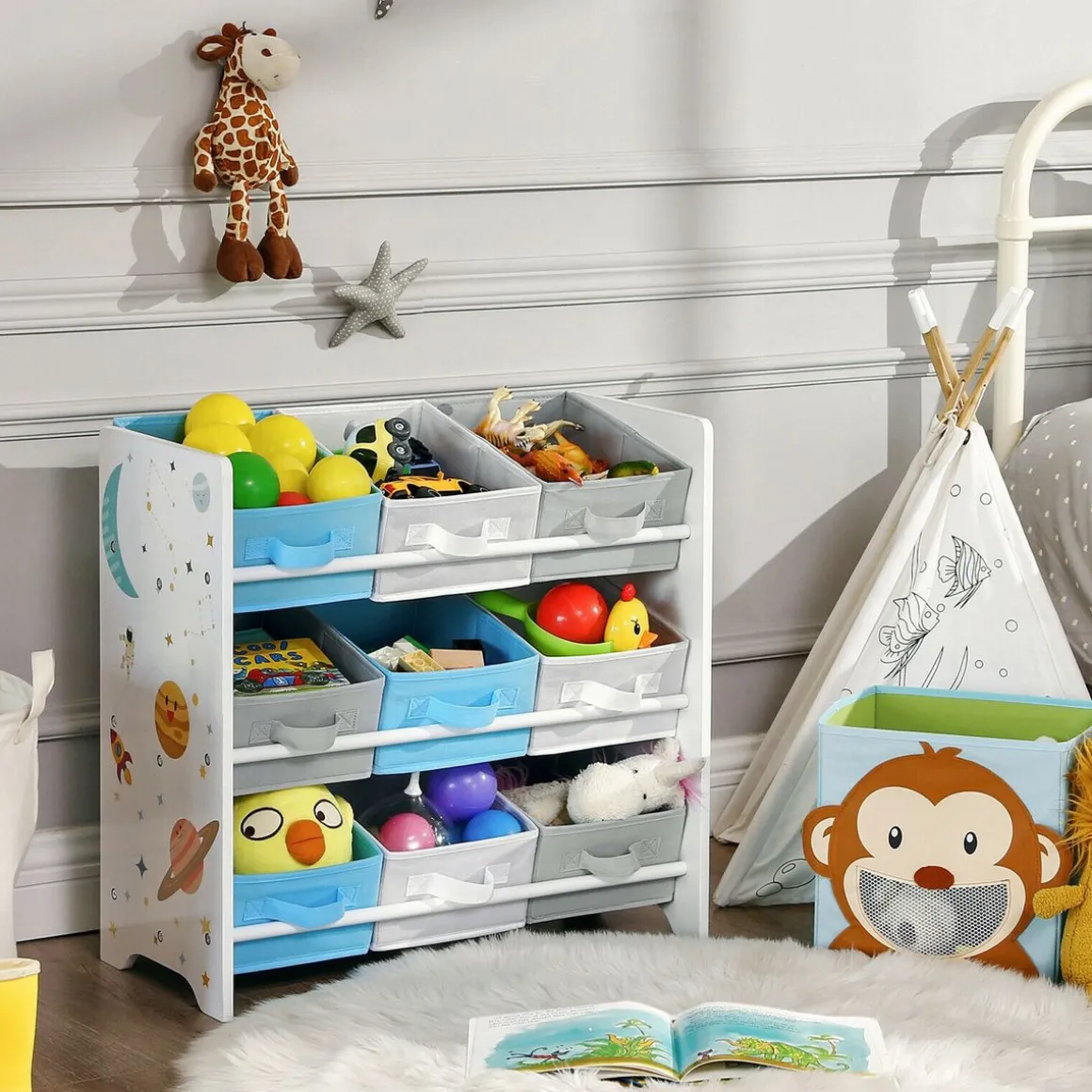 Spielzeugregal Kinderzimmer LILO weiss