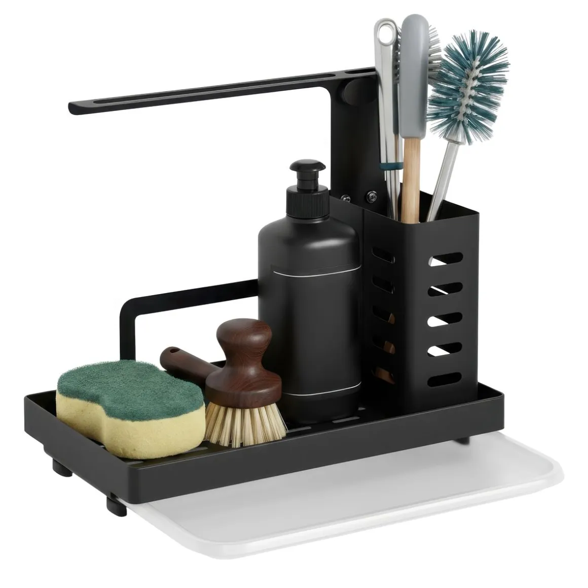 Spülbecken-Organizer Edelstahl 25 x 15 x 21 cm schwarz