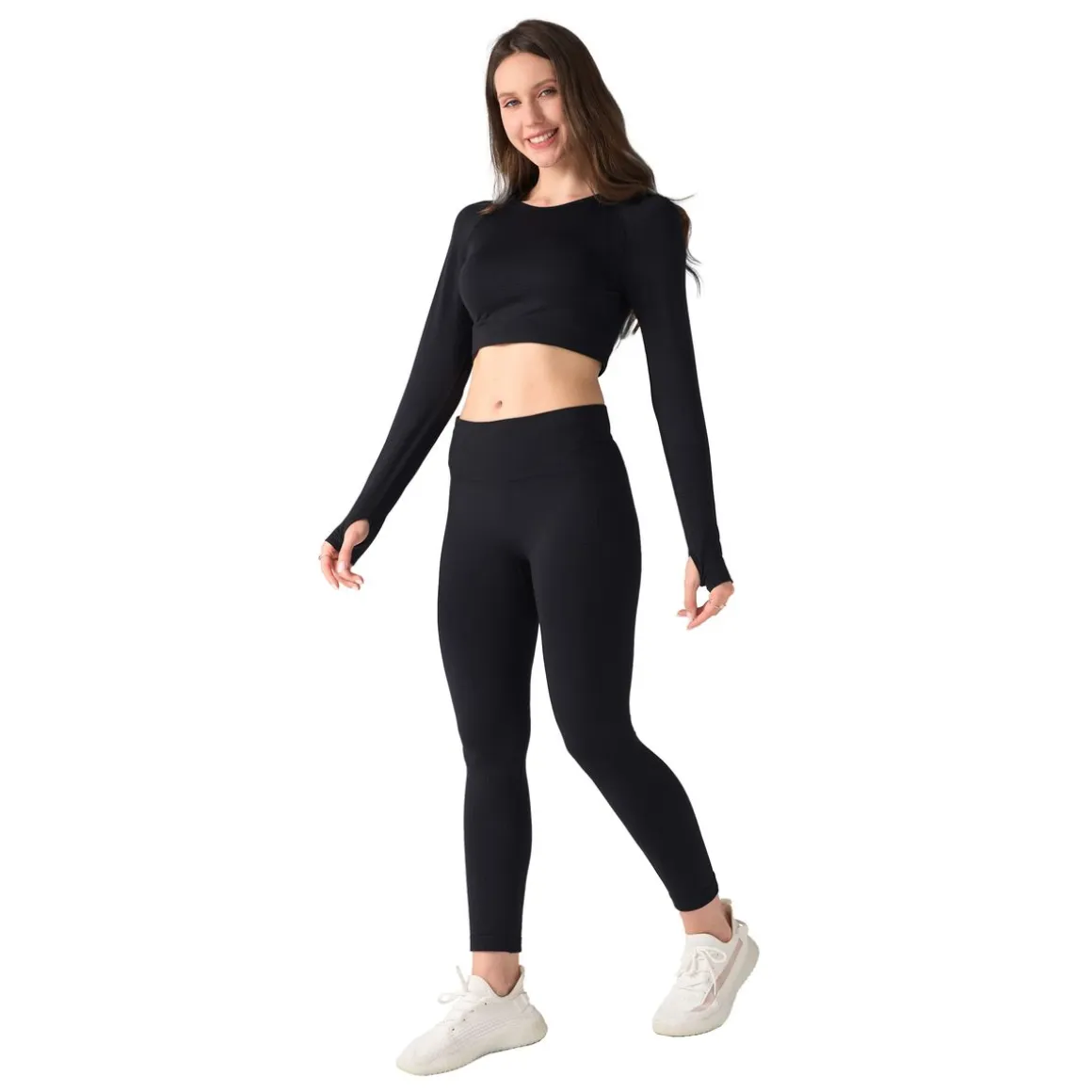 Sport Set Damen 3-teilig Grösse M schwarz