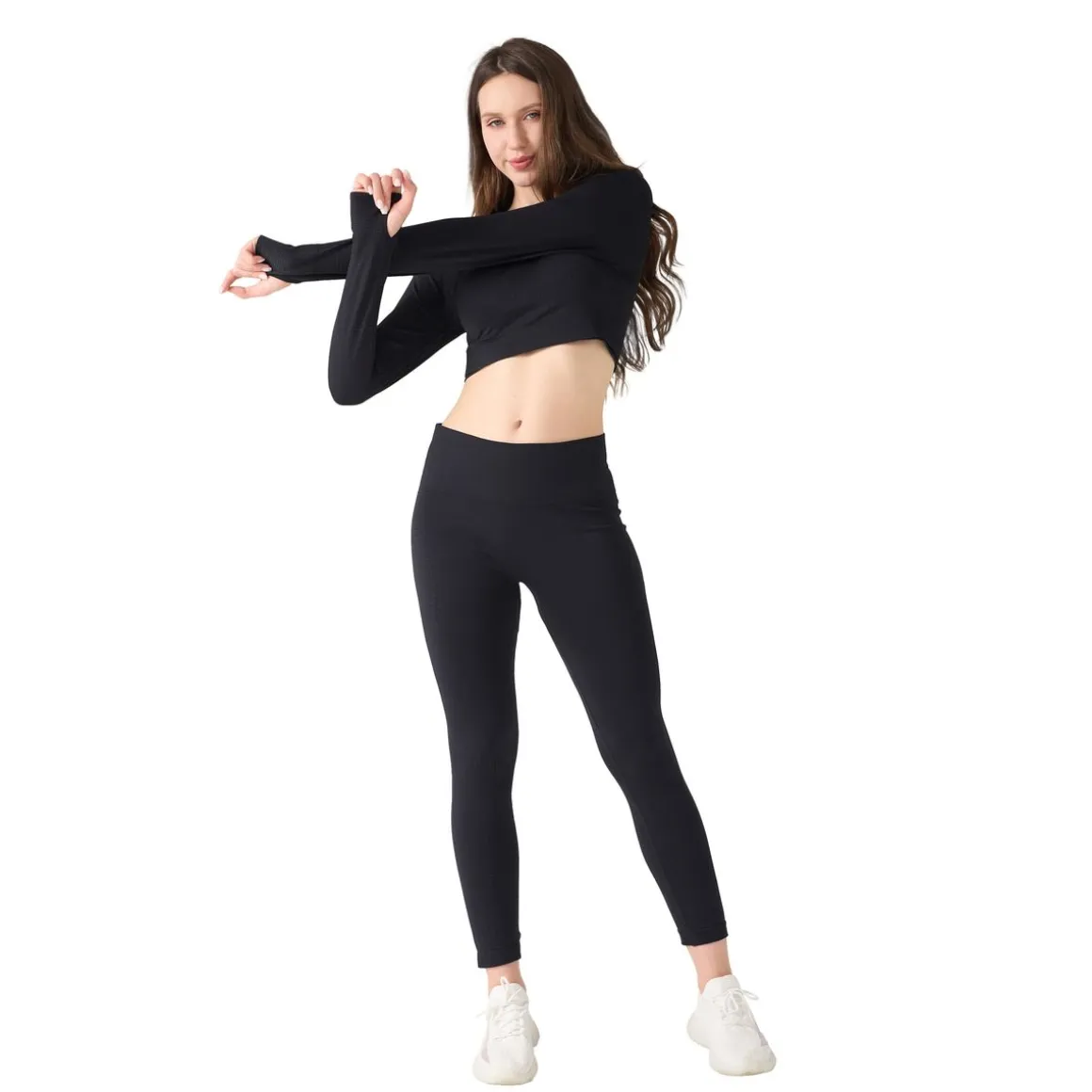 Sport Set Damen 3-teilig Grösse M schwarz