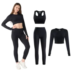 Sport Set Damen 3-teilig Grösse M schwarz