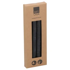 Stabkerze 26 cm 4er Set schwarz