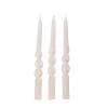 Stabkerze gedreht 26 cm 3er Set weiss