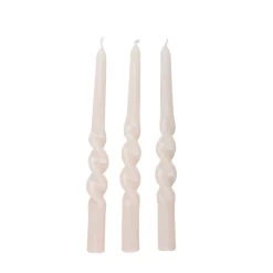 Stabkerze gedreht 26 cm 3er Set weiss