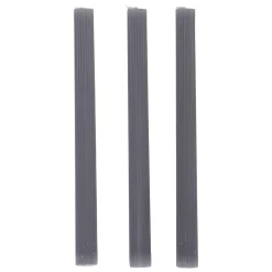 Stabkerze gerippt 25 cm 3er Set grau