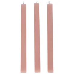Stabkerze gerippt 25 cm 3er Set rosa