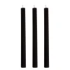 Stabkerze gerippt 25 cm 3er Set schwarz