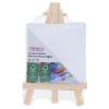 Staffelei Holz mit Mini-Leinwand 7 x 7 cm