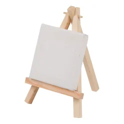 Staffelei Holz mit Mini-Leinwand 7 x 7 cm