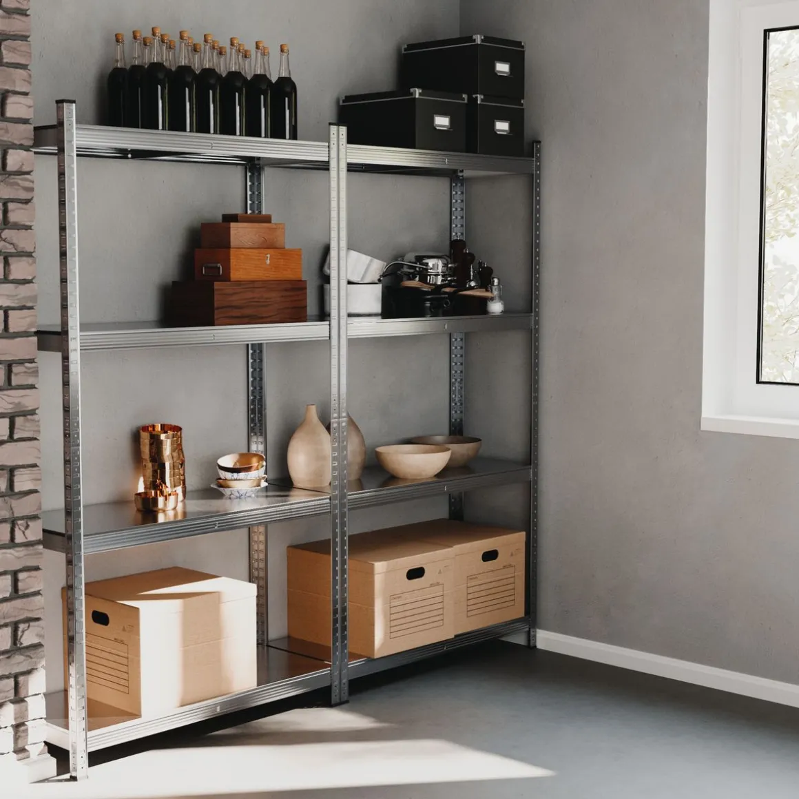 Steckregal Metall 100 x 40 x 186 cm