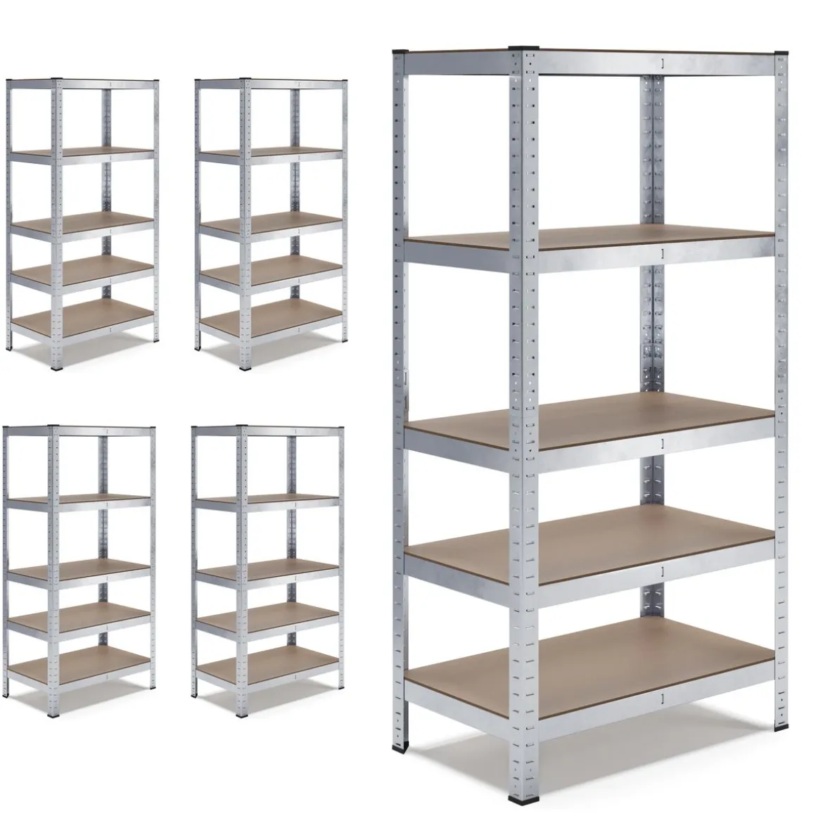 Steckregal 90 x 40 x 180 cm 5er Set
